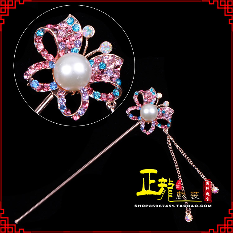 宁强花旦小姐青衣头饰簪子 蝴蝶发簪