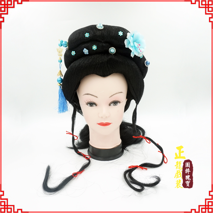 宁强戏剧服装京剧越剧小旦花旦丫鬟假发 小姐头套